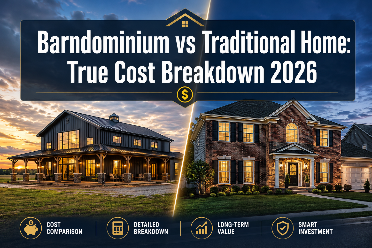 Cost of Barndominium vs Traditional Home: A Complete 2026 Price Breakdown