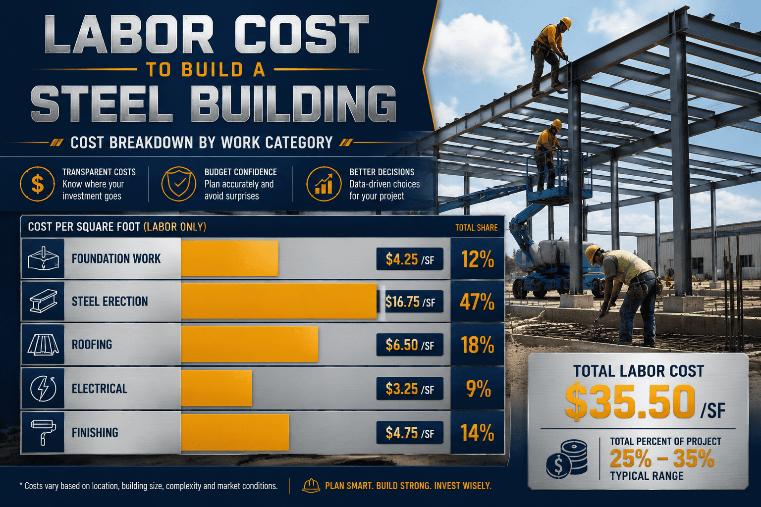 Labor cost to build a steel building