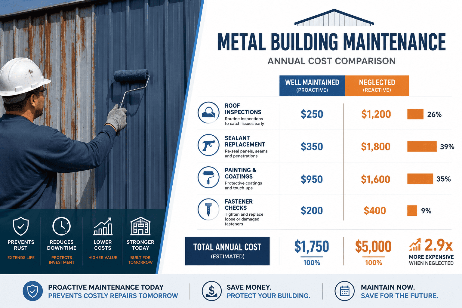 Maintenance costs of metal buildings