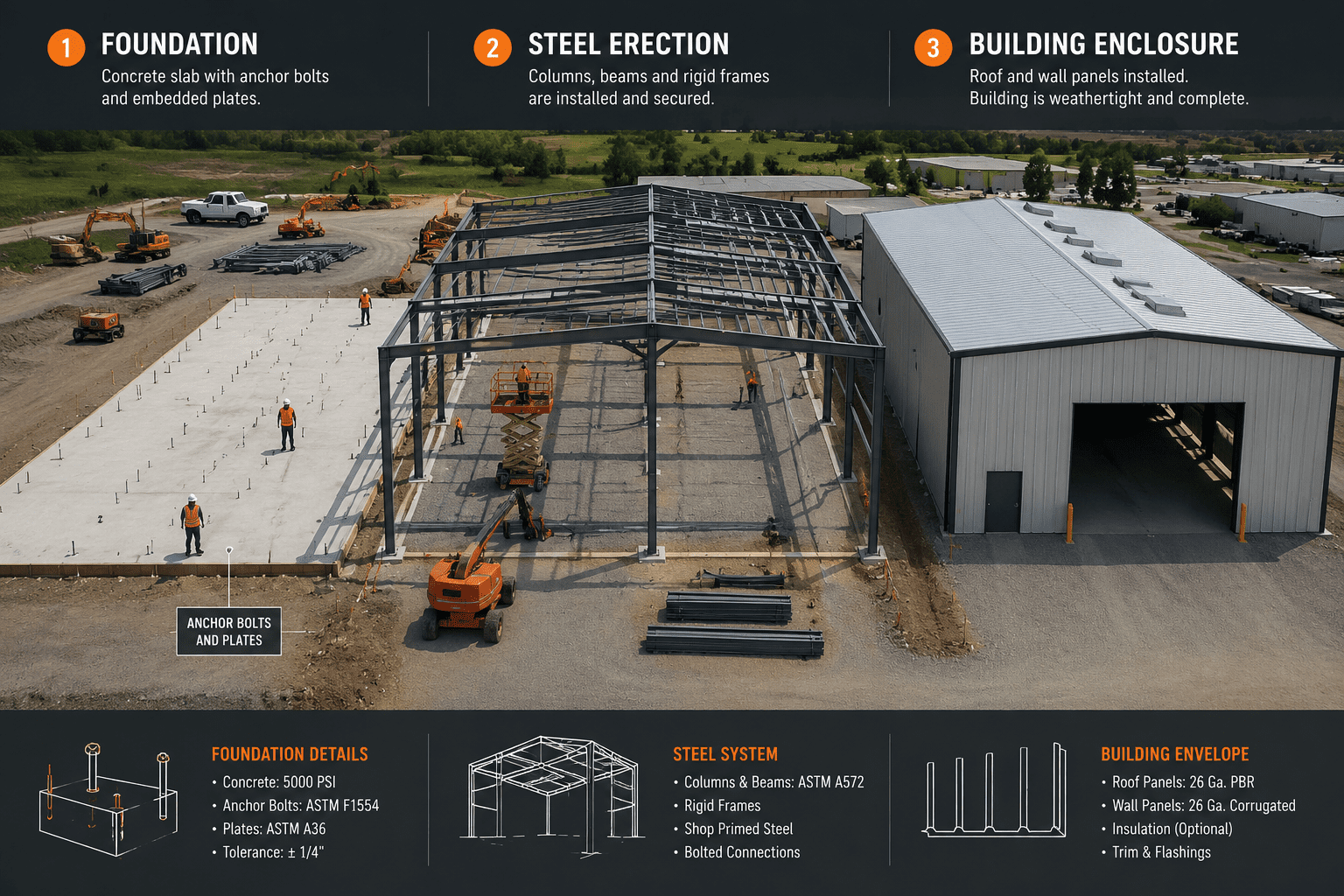 How metal buildings are constructed