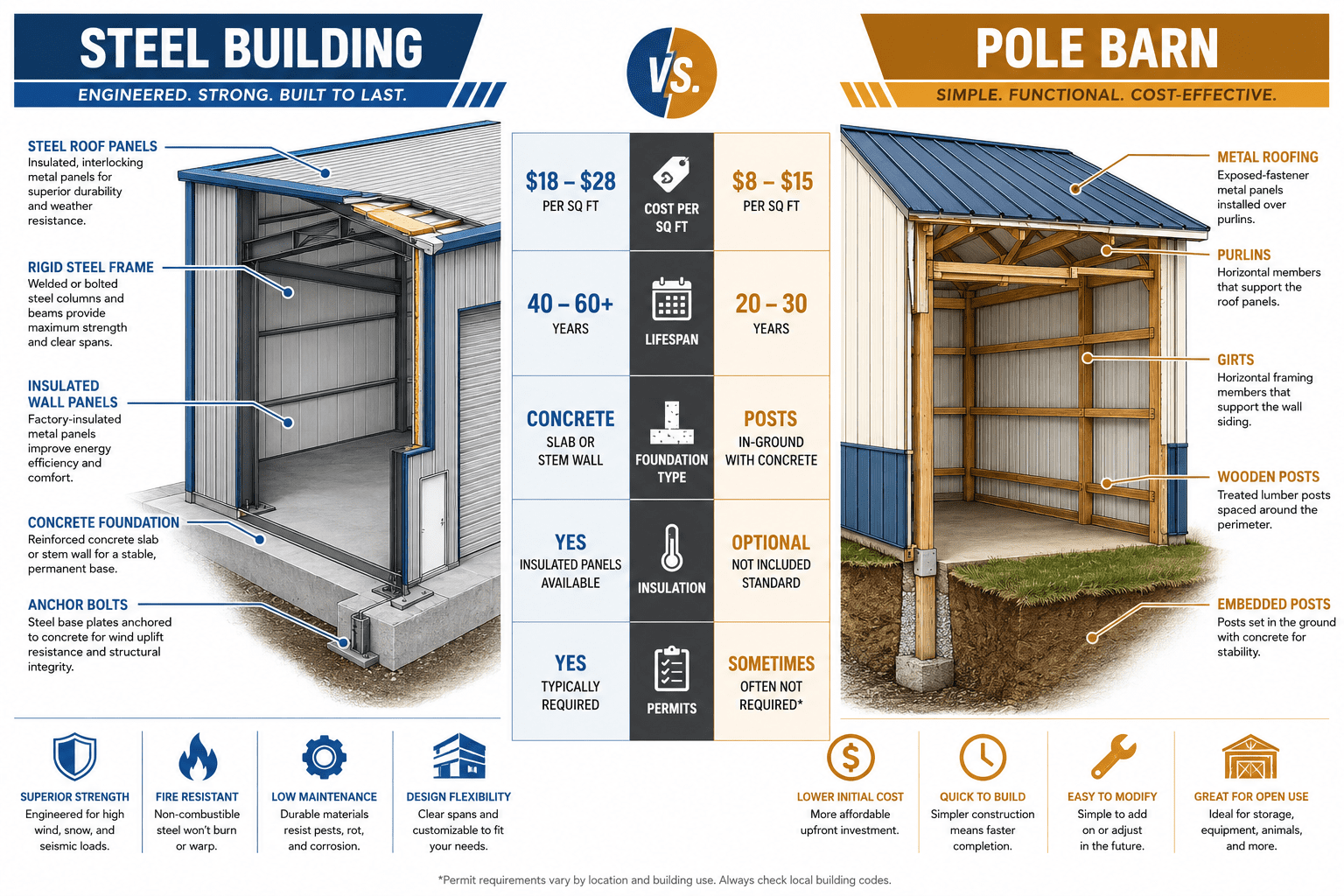 steel buildings vs pole barns