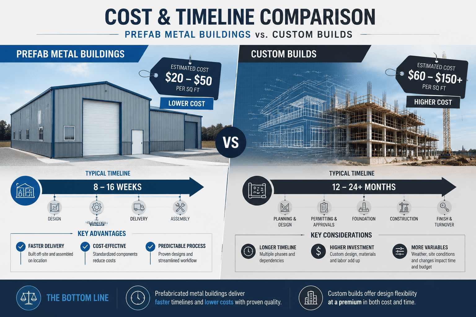 Pre-fab metal buildings vs custom builds