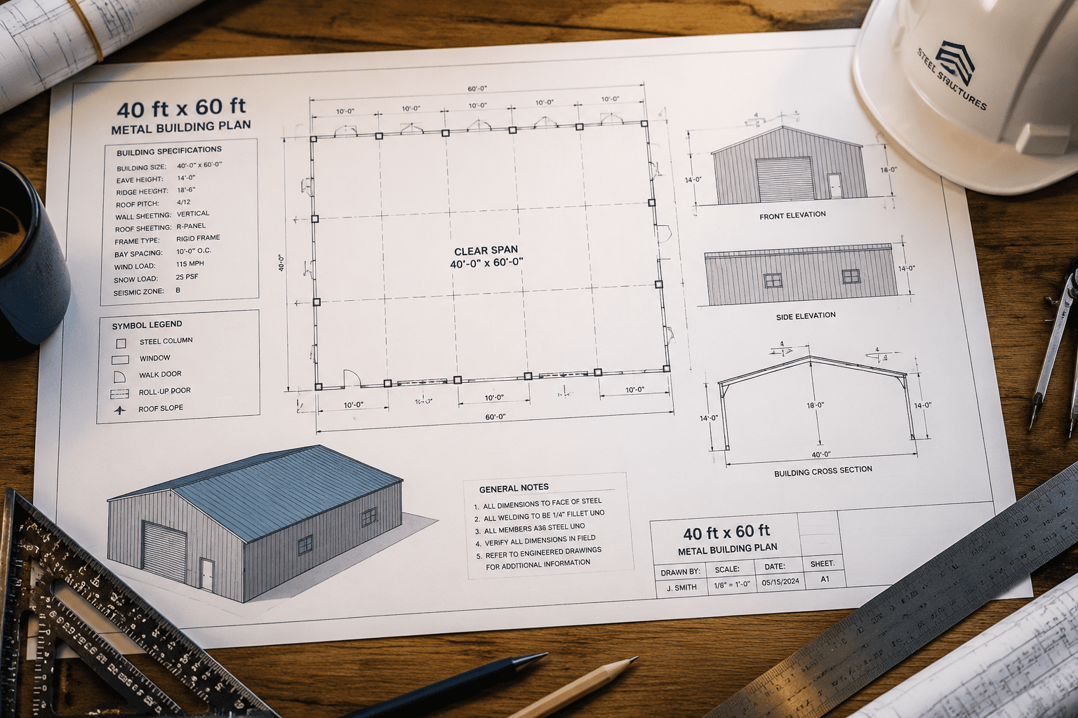 40 x 60 metal building plans