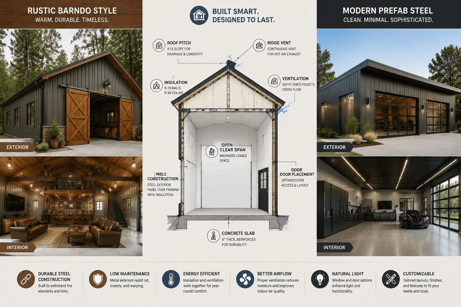 Garage metal building design ideas