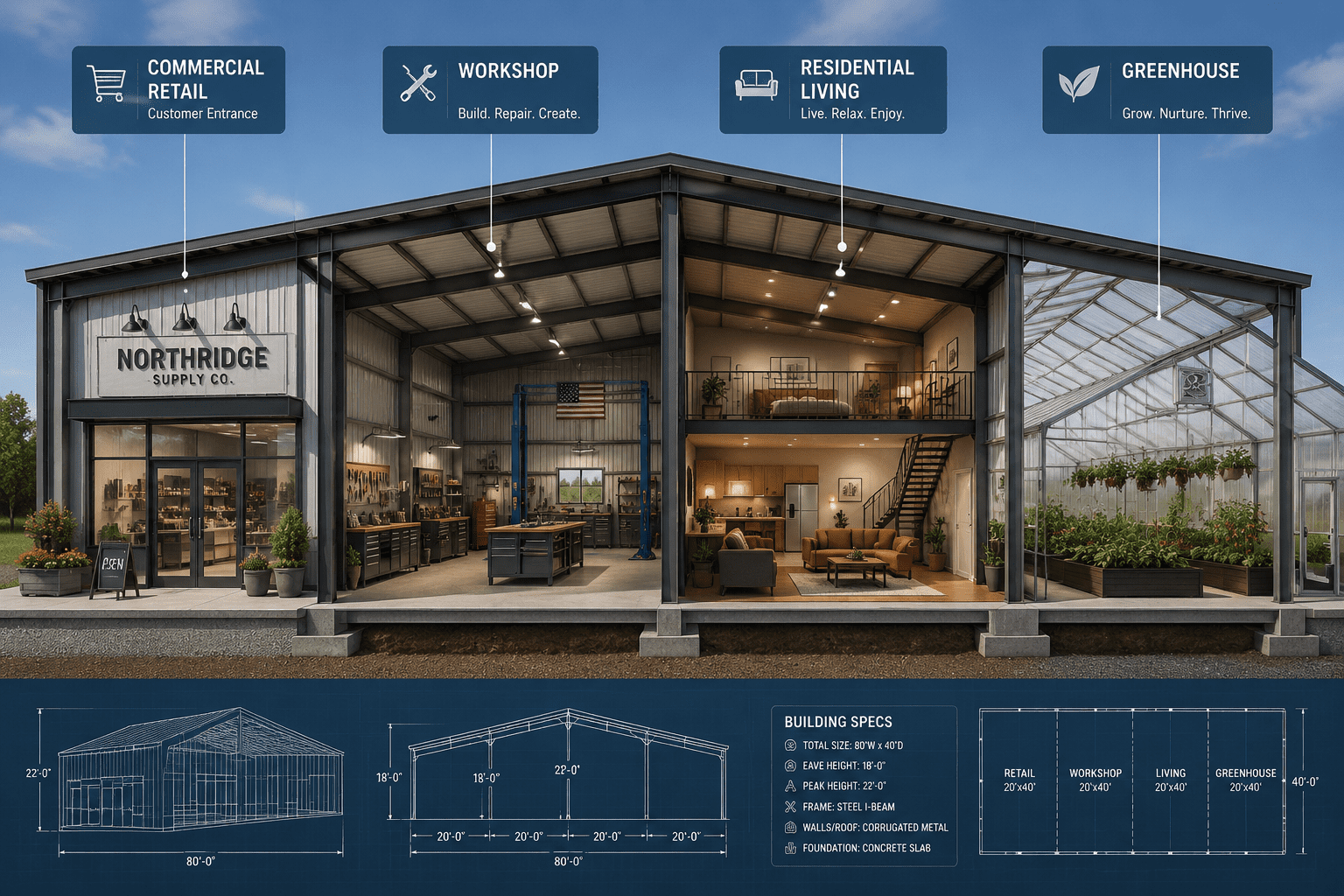 Multi-use metal building ideas