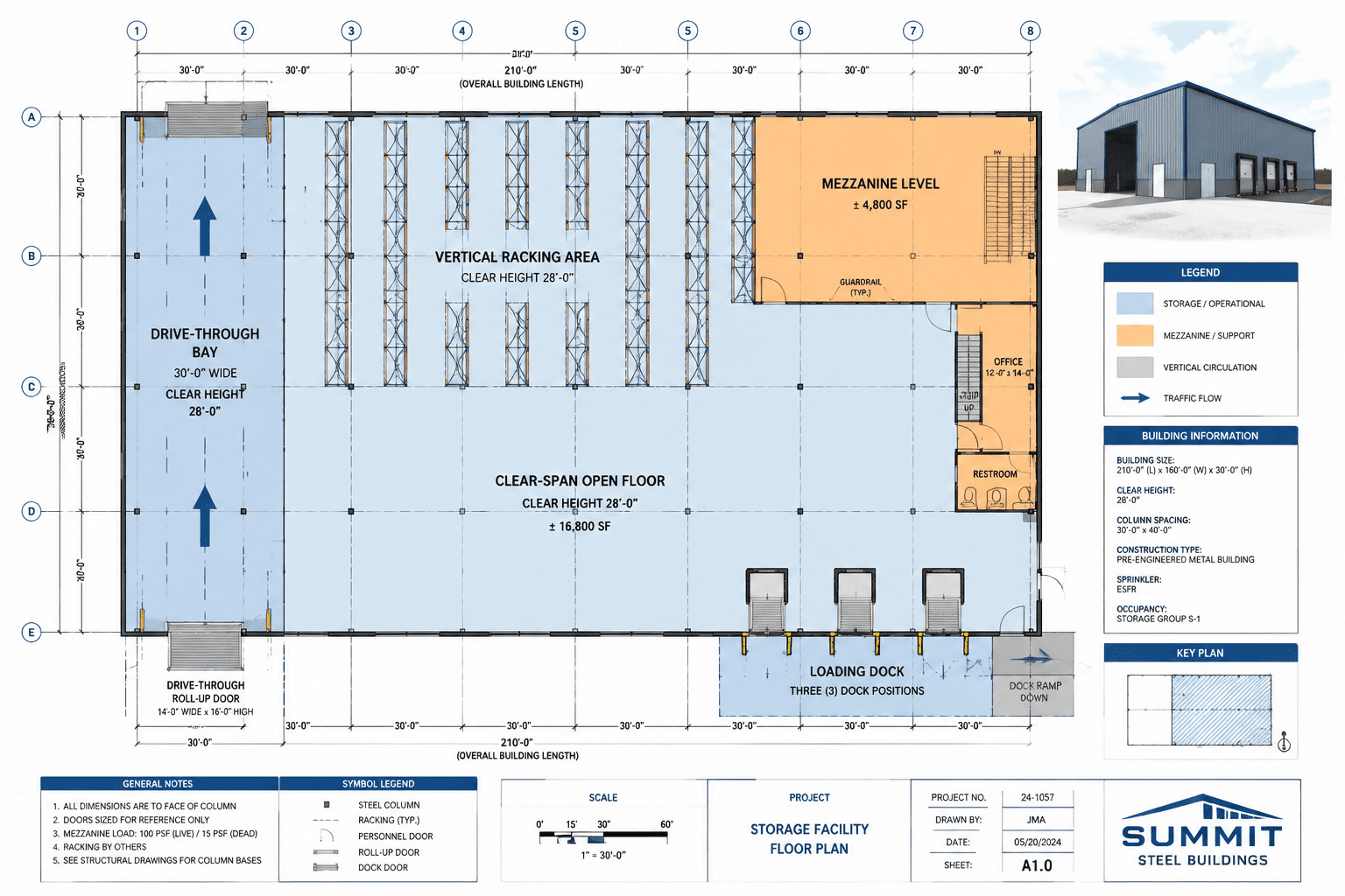 Storage focused metal building layouts