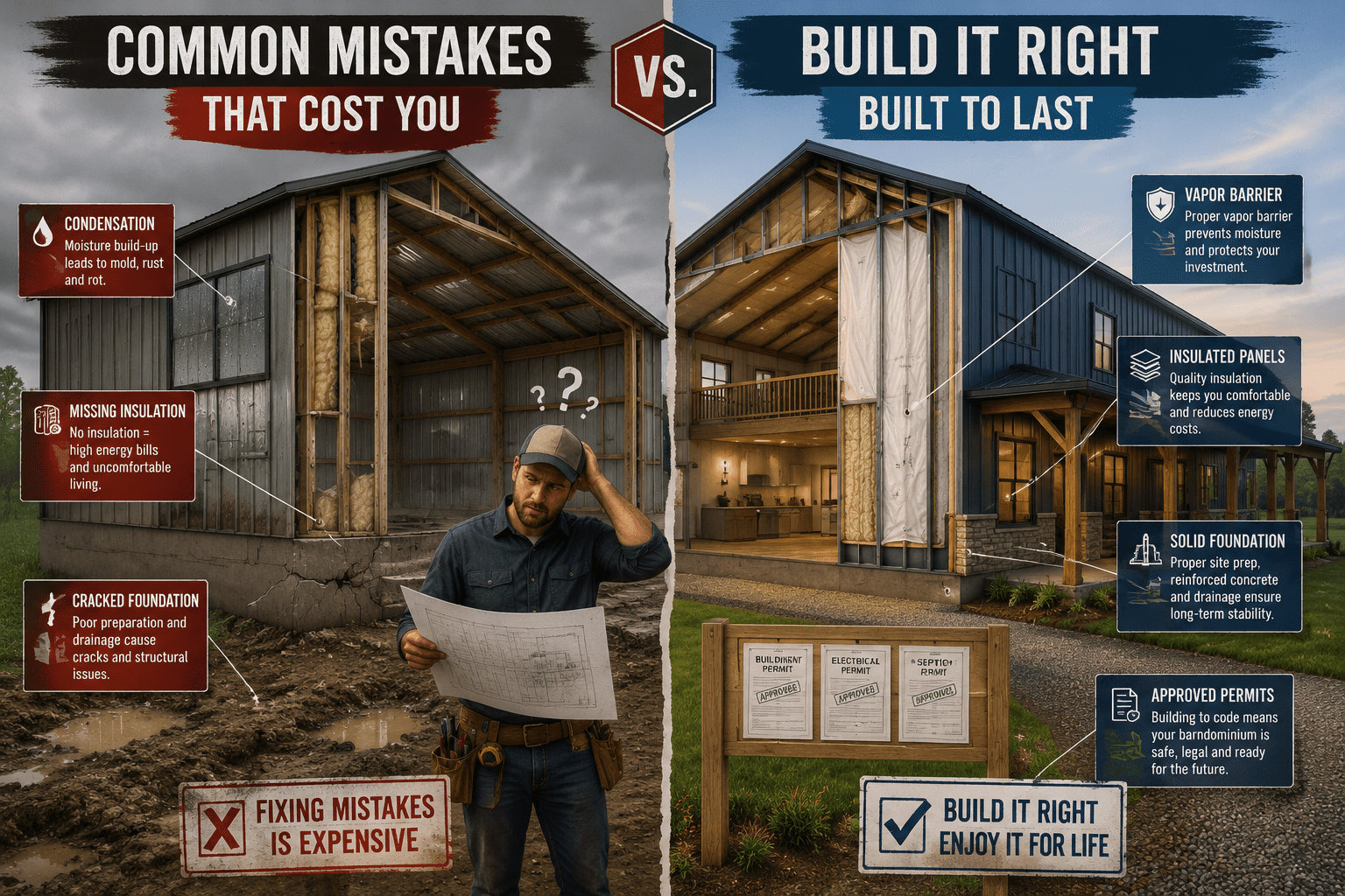 The biggest Barndominium mistakes that cost owners thousands
