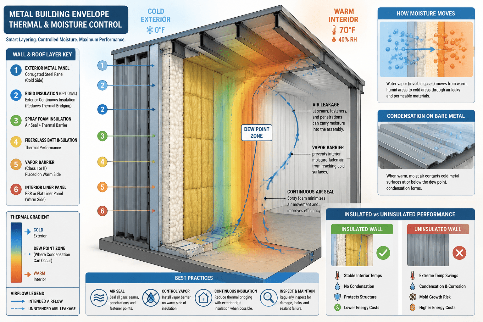 Condensation problems in metal buildings