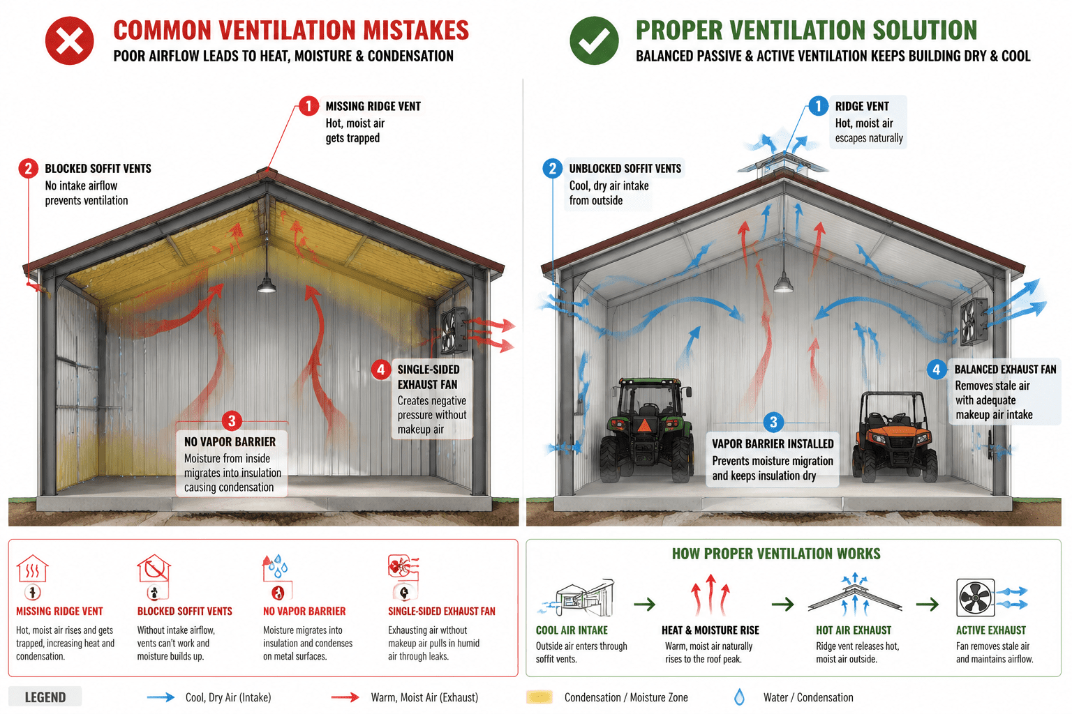 The most costly ventilation mistakes in metal buildings