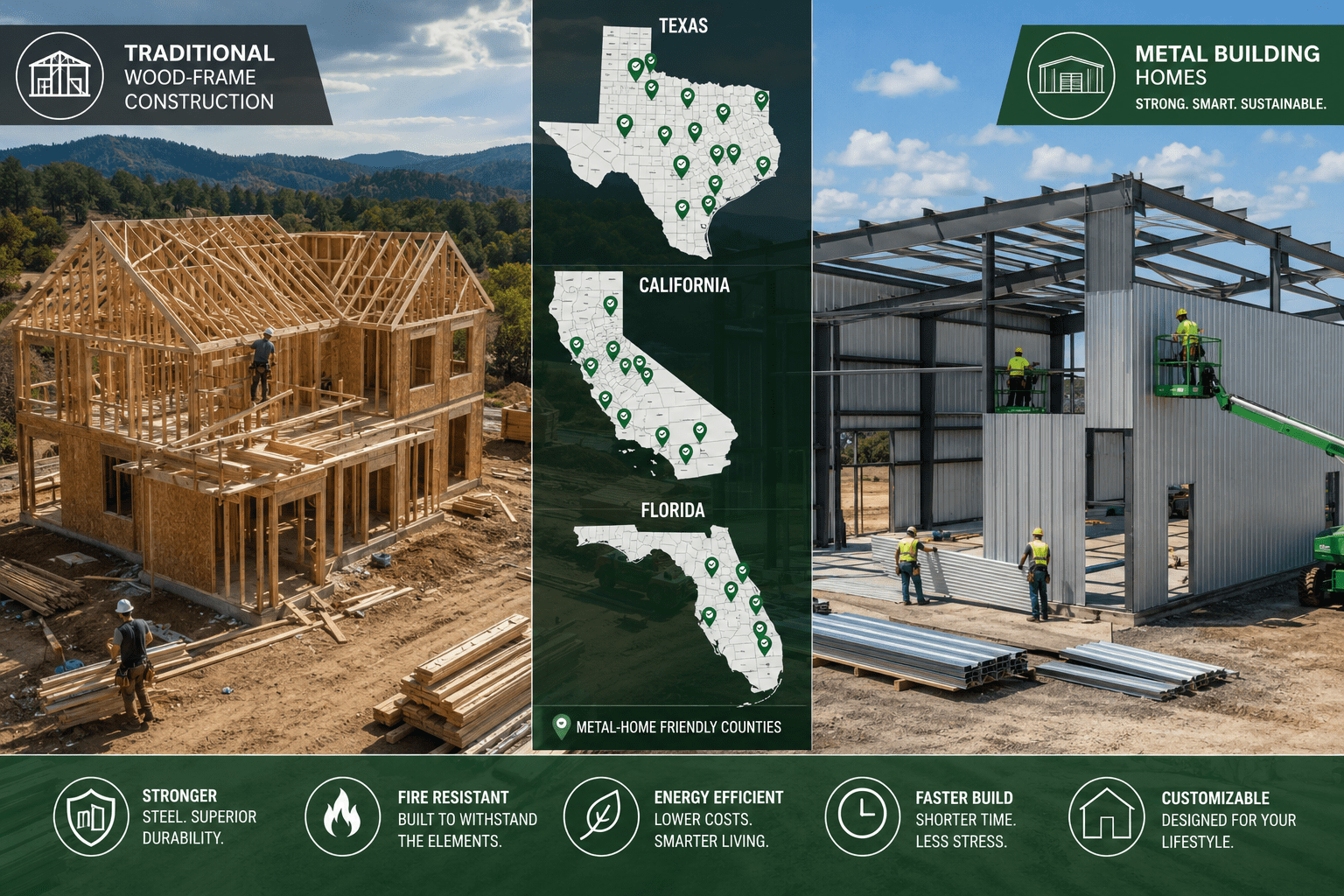 Counties that allow metal buildings