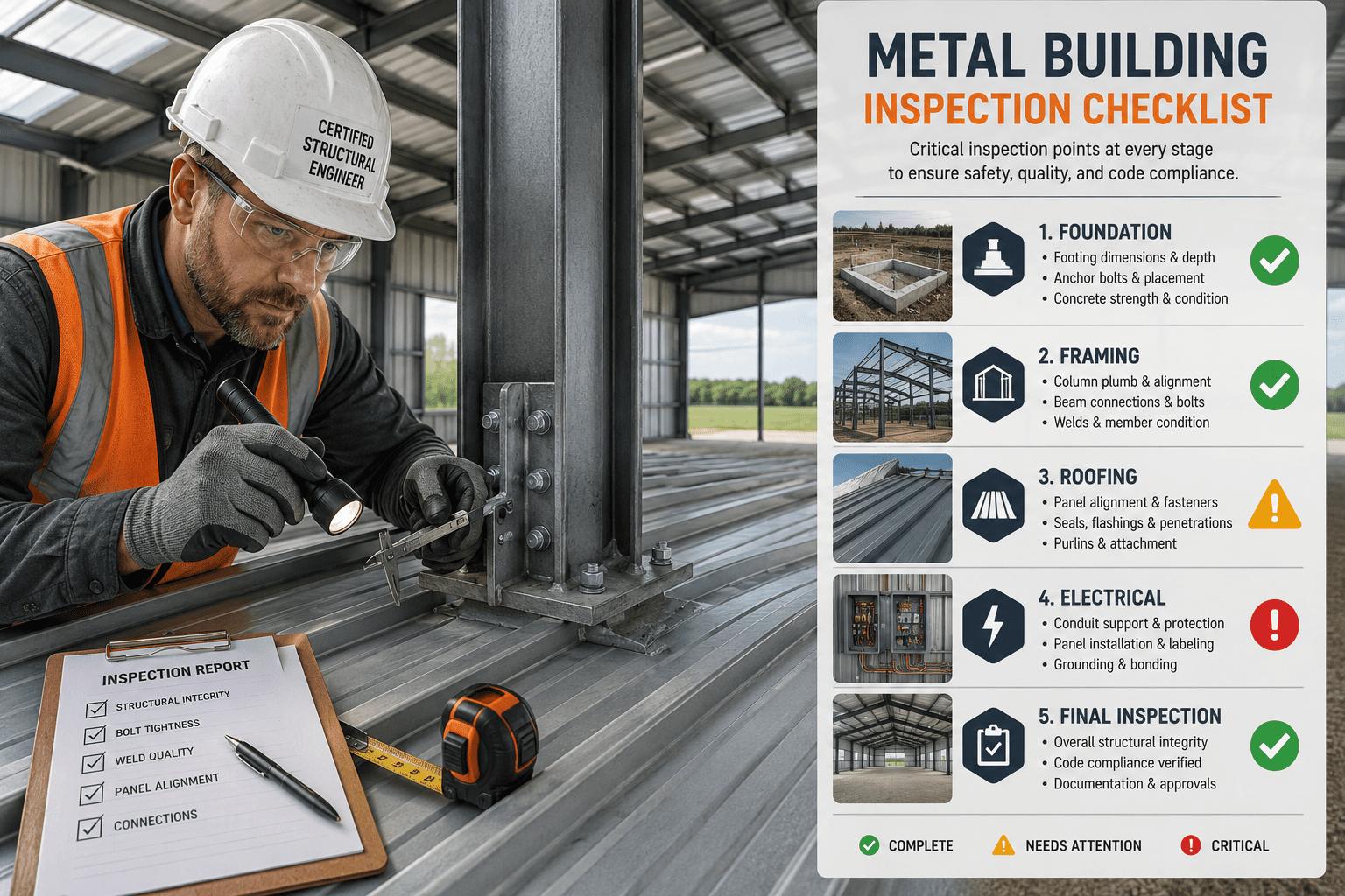 Inspections required for metal buildings
