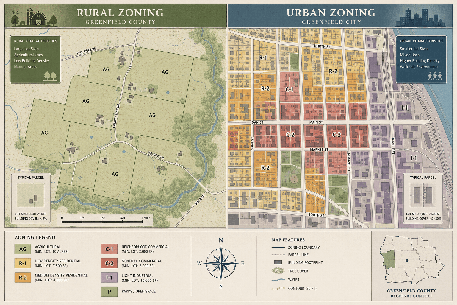Rural vs urban zoning differences for metal buildings
