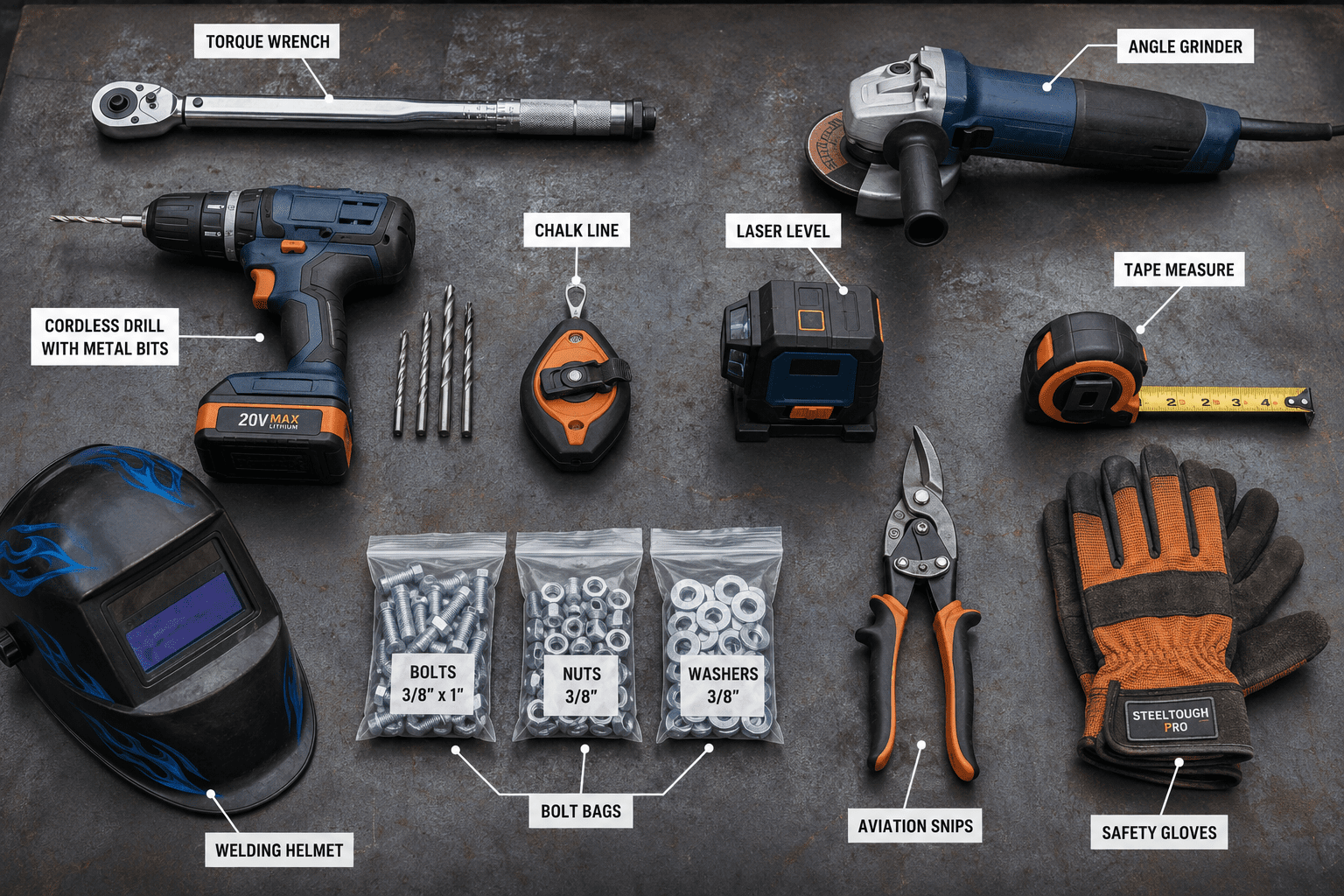 Tools needed to build a metal building