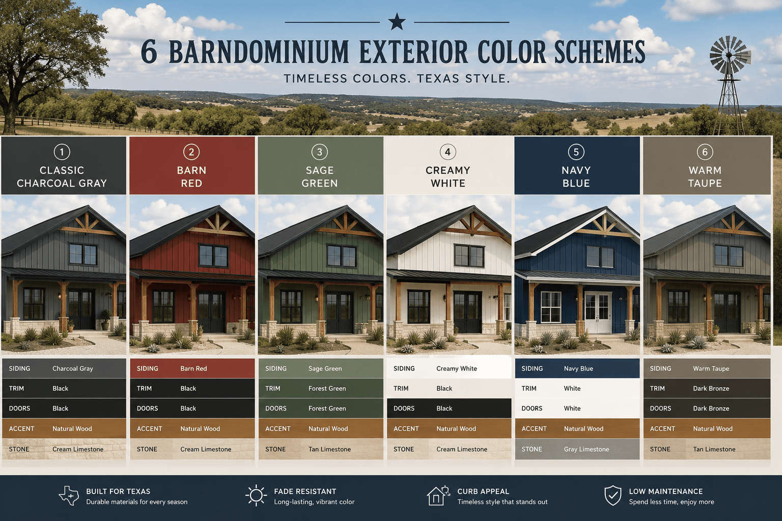 What are the best Barndominium exterior colors
