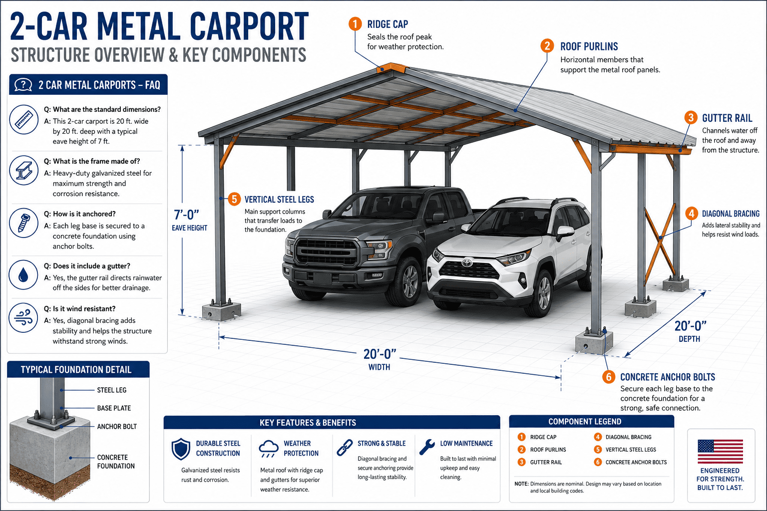 2 car metal carports faqs