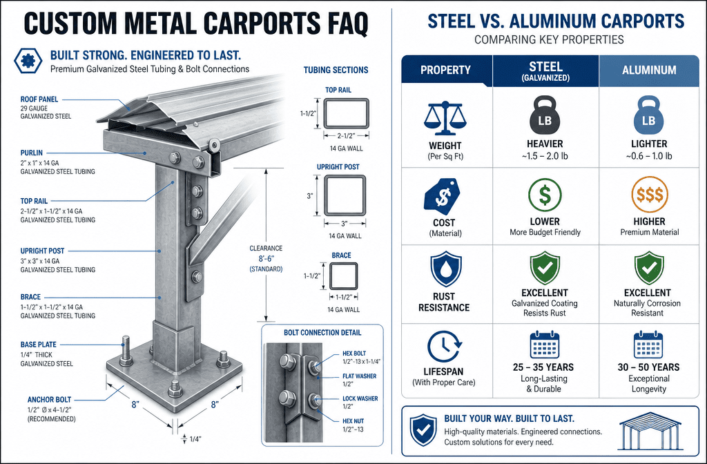 Custom metal carports faqs