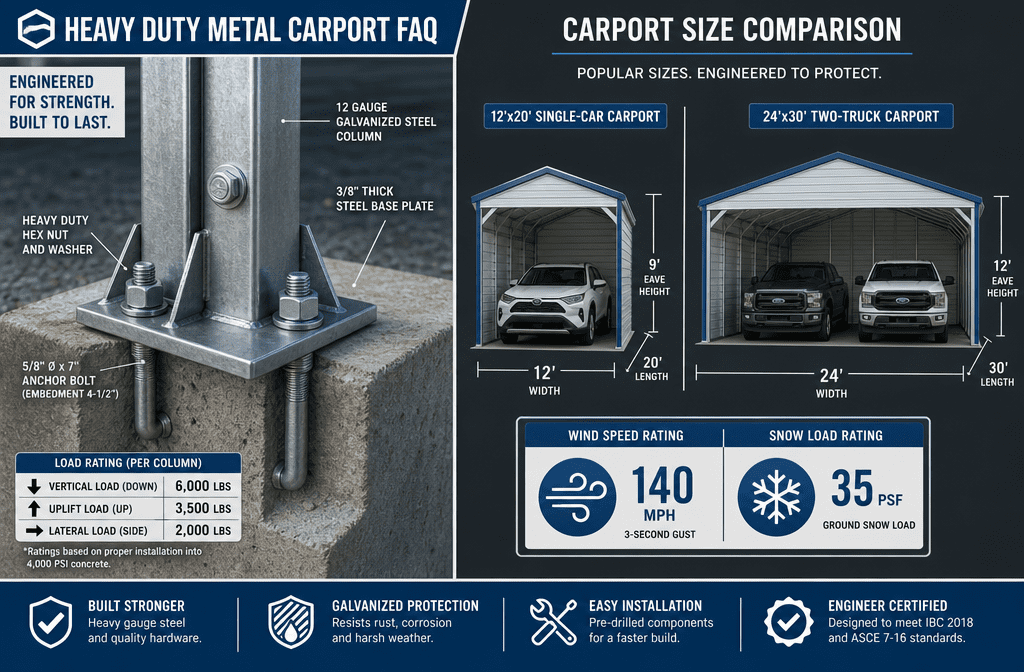 Heavy duty metal carports faqs